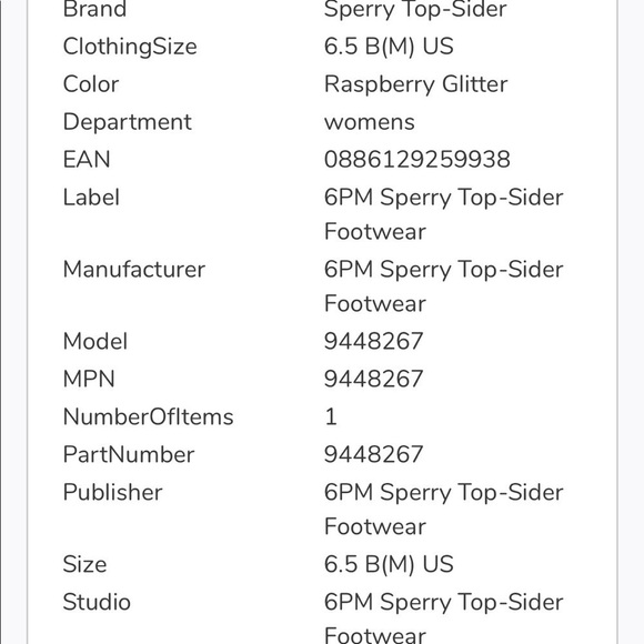 Sperry Top-Sider women raspberry glitter boat shoe - Picture 7 of 8